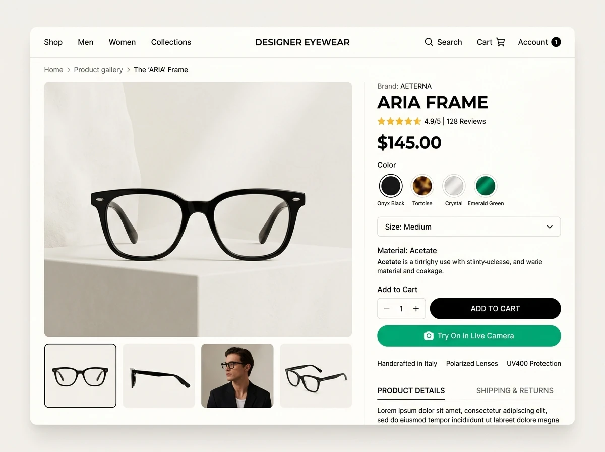 Shopify storefront try-on button preview