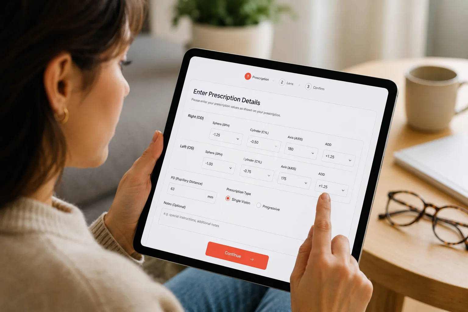 TrynShop prescription form builder product preview